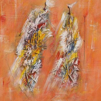 Malerei mit dem Titel "CouplePeulh.jpg" von Babacar Niang, Original-Kunstwerk