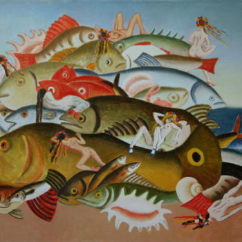 Картина под названием "The good Catch. 201…" - Саша Власова, Подлинное произведение искусства, Масло