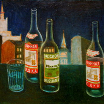 Картина под названием "Stolichnaya-Moskovs…" - Саша Власова, Подлинное произведение искусства, Масло