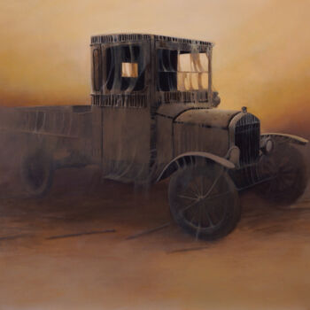 Painting titled "Derelict" by Babar Moghal, Original Artwork, Oil
