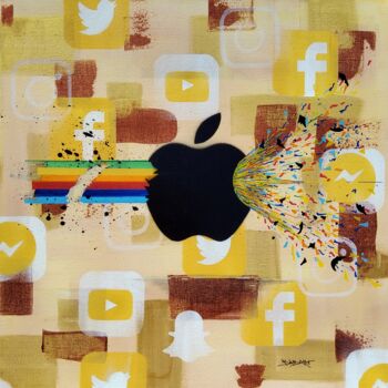Painting titled "APPLE DIE" by Babart, Original Artwork, Acrylic