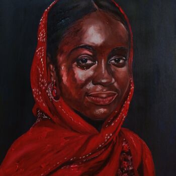 Painting titled "Innocence unveiled" by Babatunde Bakare, Original Artwork, Oil
