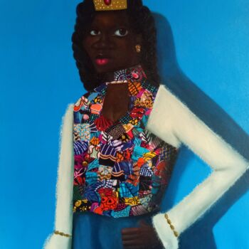 Painting titled "Regal Reflections" by Babatunde Bakare, Original Artwork, Oil