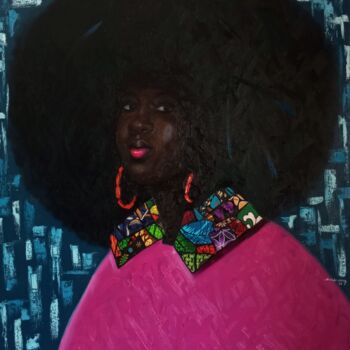 Картина под названием "Afrocentric radiance" - Babatunde Bakare, Подлинное произведение искусства, Масло