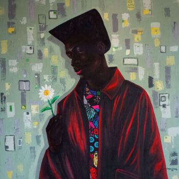 Peinture intitulée "Blossoming Love" par Babatunde Bakare, Œuvre d'art originale, Huile