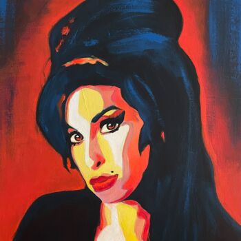 Painting titled "Amy" by Babeth Puech, Original Artwork, Acrylic Mounted on Wood Stretcher frame