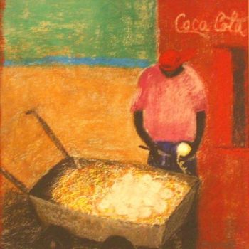 Painting titled "éplucheur d oranges…" by Babeth Pochan, Original Artwork