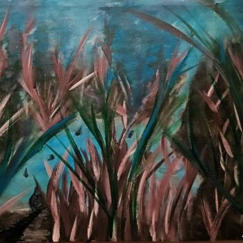 Painting titled "Blue Lagoon" by Babette Van Emmerik, Original Artwork, Acrylic