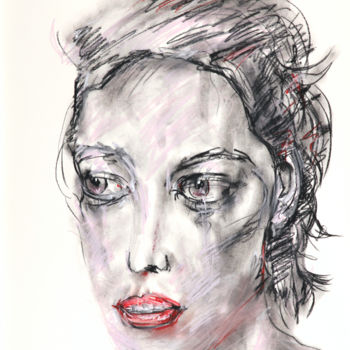 Drawing titled "tear" by Babett Landsberger, Original Artwork, Pastel