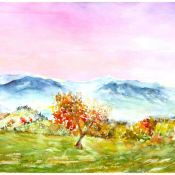 Painting titled "fragrance of autumn" by Babett Landsberger, Original Artwork, Watercolor
