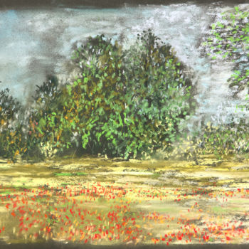 Zeichnungen mit dem Titel "Clearing" von Babett Landsberger, Original-Kunstwerk, Pastell