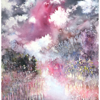 Pintura intitulada "Stormy Impression" por Babett Landsberger, Obras de arte originais, Aquarela