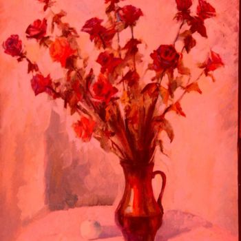 Peinture intitulée "Dead roses" par Volodimir Babienko, Œuvre d'art originale