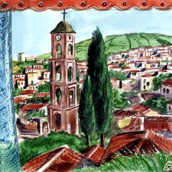 Malerei mit dem Titel "Rahta village" von Koiliar Is, Original-Kunstwerk, Öl