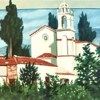 Painting titled "Agia Trias" by Koiliar Is, Original Artwork, Oil