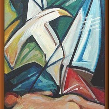 Painting titled "seagull" by Koiliar Is, Original Artwork, Oil