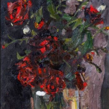 Peinture intitulée "Roses" par Stanislav Babiuk, Œuvre d'art originale, Huile