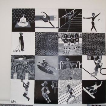 Painting titled "sports" by Baboune, Original Artwork