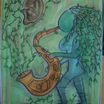 Disegno intitolato "Muzika zan" da Babourosie, Opera d'arte originale