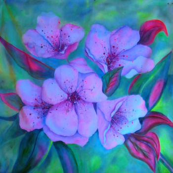 Картина под названием "fleur de pommier" - Barbara Bonnet (babslight), Подлинное произведение искусства, Акрил