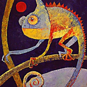 Painting titled "Chameleon" by Svetlana Gavrilova, Original Artwork