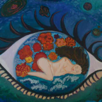 Painting titled "Eye (exclusive work…" by Lanissa, Original Artwork, Oil