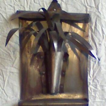 Sculpture titled "iron leaves" by A. Beltrame, Original Artwork, Metals