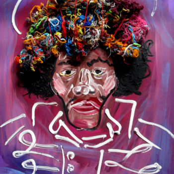 Painting titled "Jimi Hendrix" by Bachi Jincharadze, Original Artwork, Oil