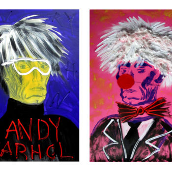 Painting titled "Andy Warhol" by Bachi Jincharadze, Original Artwork, Oil