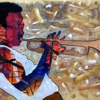 Painting titled "Miles Davis II" by Bachi Jincharadze, Original Artwork, Oil