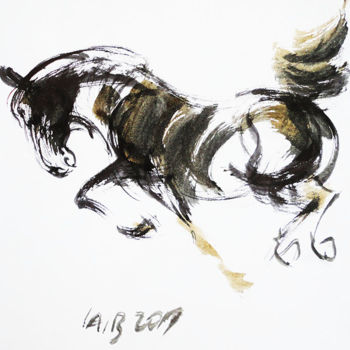 Drawing titled "cheval.jpg" by Bachir Laib, Original Artwork