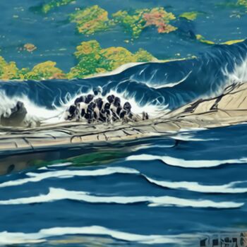 Digital Arts titled "tsunami" by Bachir Reddioui, Original Artwork, Digital Painting