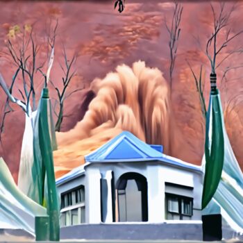 Digital Arts titled "dust storm" by Bachir Reddioui, Original Artwork, Digital Painting