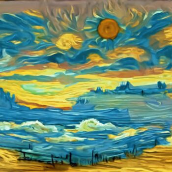 Digital Arts titled "Perfect sunrise" by Bachir Reddioui, Original Artwork, Digital Painting