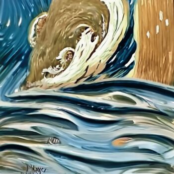 Arts numériques intitulée "The rogue wave" par Bachir Reddioui, Œuvre d'art originale, Peinture numérique