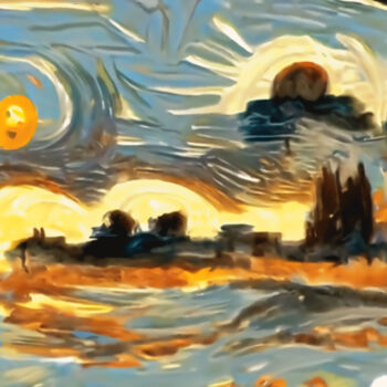 「Dazzling sunrise」というタイトルのデジタルアーツ Bachir Reddiouiによって, オリジナルのアートワーク, デジタル絵画