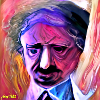 Arts numériques intitulée "Albert Einstein's p…" par Bachir Reddioui, Œuvre d'art originale, Peinture numérique