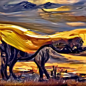 Digital Arts titled "The Serengeti Plains" by Bachir Reddioui, Original Artwork, Digital Painting