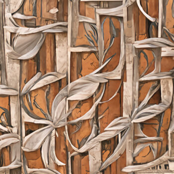 Digital Arts titled "Sculpted wood patte…" by Bachir Reddioui, Original Artwork, Digital Painting