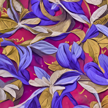 Digitale Kunst mit dem Titel "Spring flowers patt…" von Bachir Reddioui, Original-Kunstwerk, Digitale Malerei