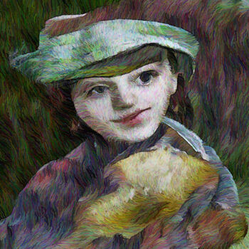 Digital Arts titled "Portrait of a young…" by Bachir Reddioui, Original Artwork, Digital Painting