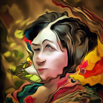 Digital Arts με τίτλο "Surreal lady portra…" από Bachir Reddioui, Αυθεντικά έργα τέχνης, Ψηφιακή ζωγραφική