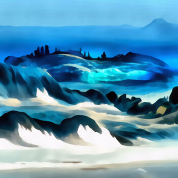 Digital Arts titled "An isolated island…" by Bachir Reddioui, Original Artwork, Digital Painting