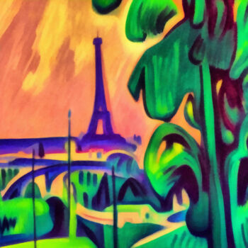 Arts numériques intitulée "Eiffel tower, the m…" par Bachir Reddioui, Œuvre d'art originale, Peinture numérique
