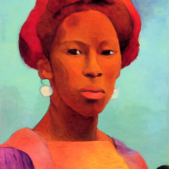 Digital Arts titled "An African woman's…" by Bachir Reddioui, Original Artwork, Digital Painting