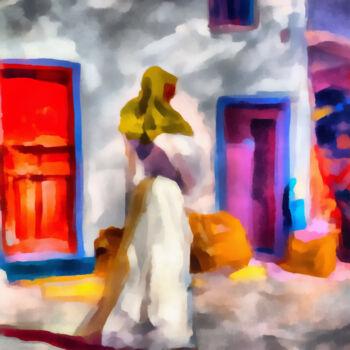 Arte digitale intitolato "Algerian woman's da…" da Bachir Reddioui, Opera d'arte originale, Pittura digitale