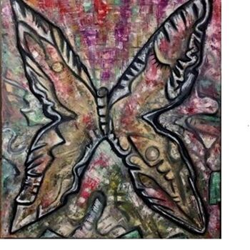 Картина под названием "Бабочка" - Bacho Geguchadze, Подлинное произведение искусства, Масло