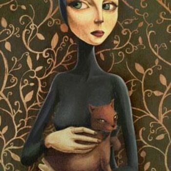 "catwoman" başlıklı Tablo Fabrice Backes tarafından, Orijinal sanat, Petrol