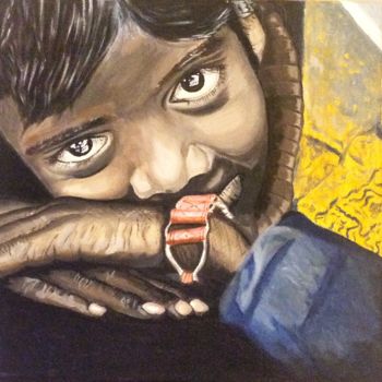 Pintura intitulada "Boy" por Ro, Obras de arte originais, Acrílico