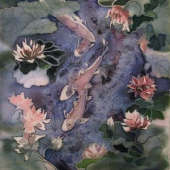 Pintura intitulada ""Японский сад"" por Anna Badalian, Obras de arte originais